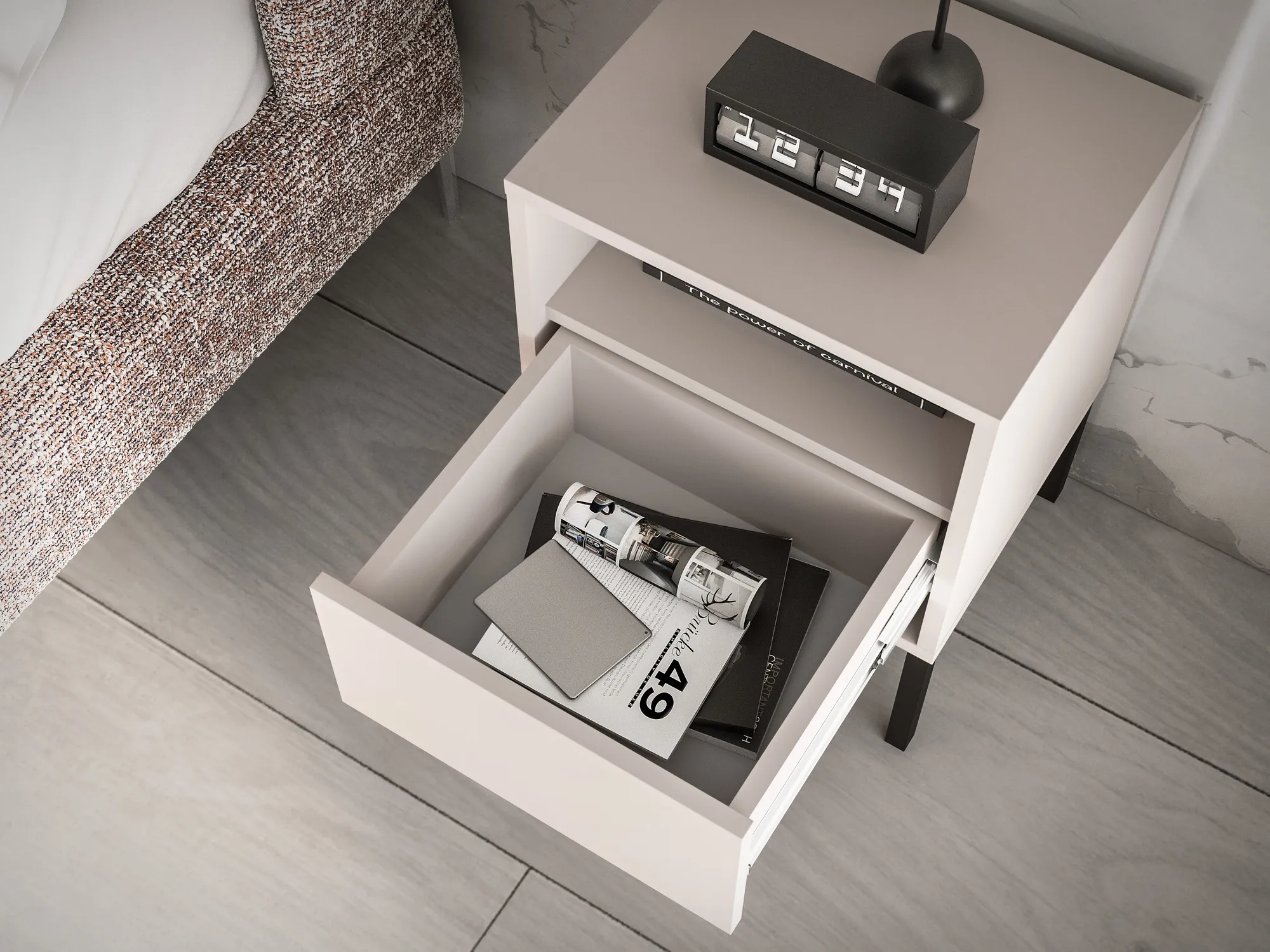 Naktinis staliukas BARNET, kašmyro, 40x34x53 cm