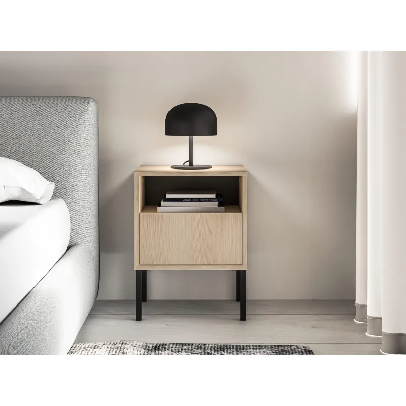 Naktinis staliukas BARNET, ąžuolo, 40x34x53 cm
