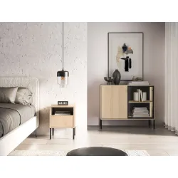 Naktinis staliukas BARNET, ąžuolo, 40x34x53 cm