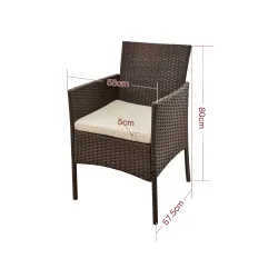 Lauko baldų komplektas COMO BROWN