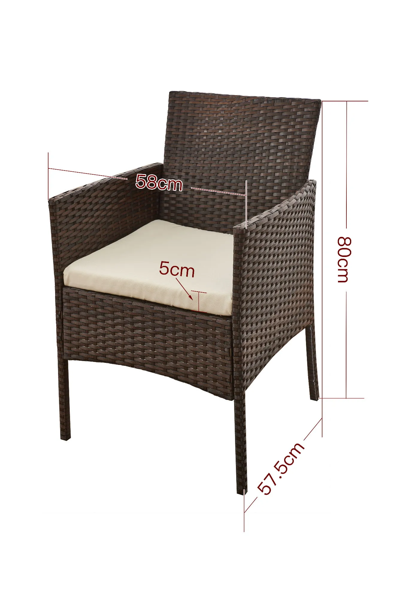 Lauko baldų komplektas COMO BROWN