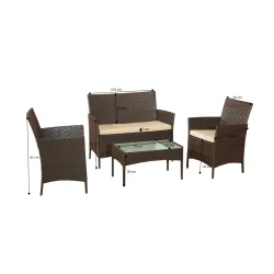 Lauko baldų komplektas COMO BROWN