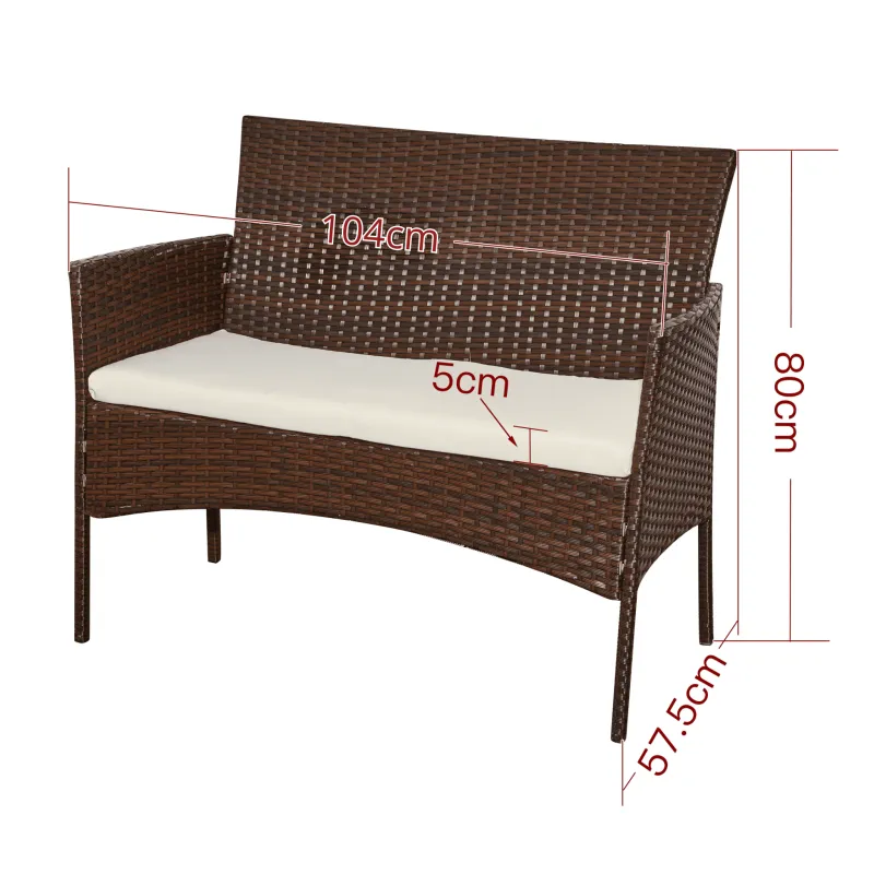 Lauko baldų komplektas COMO BROWN