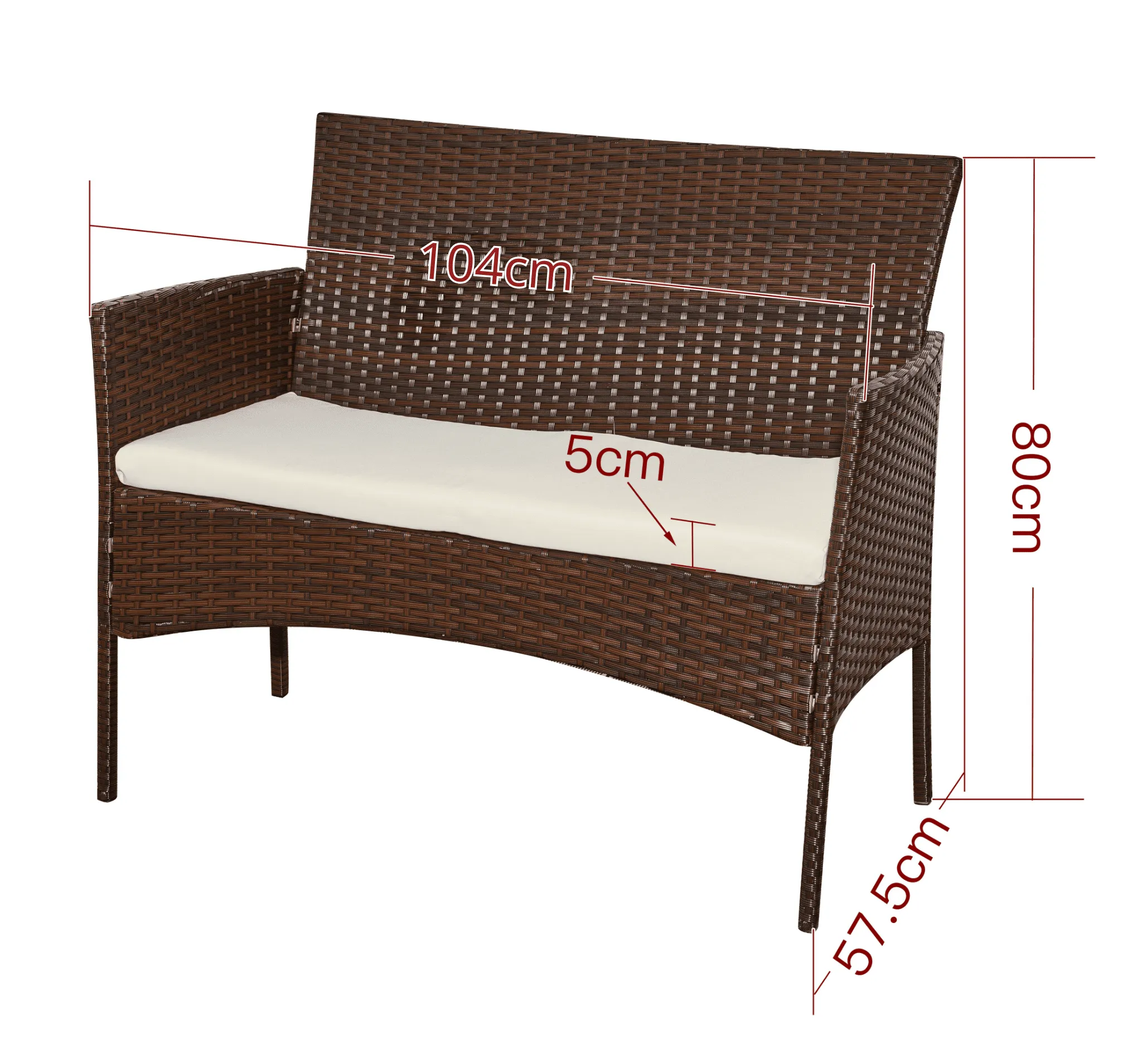 Lauko baldų komplektas COMO BROWN