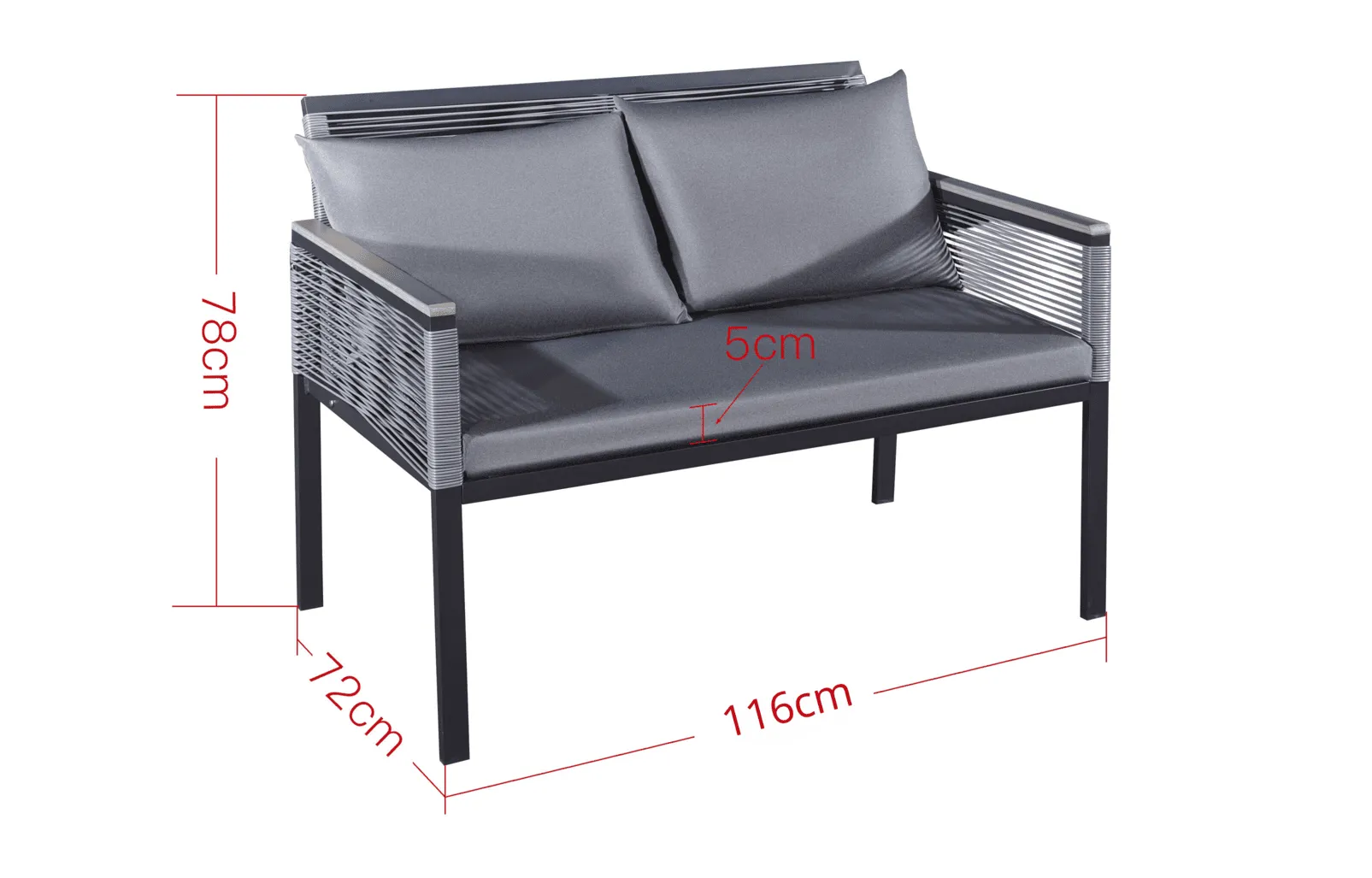 Lauko sofa CORTIO, 116x72x78 cm