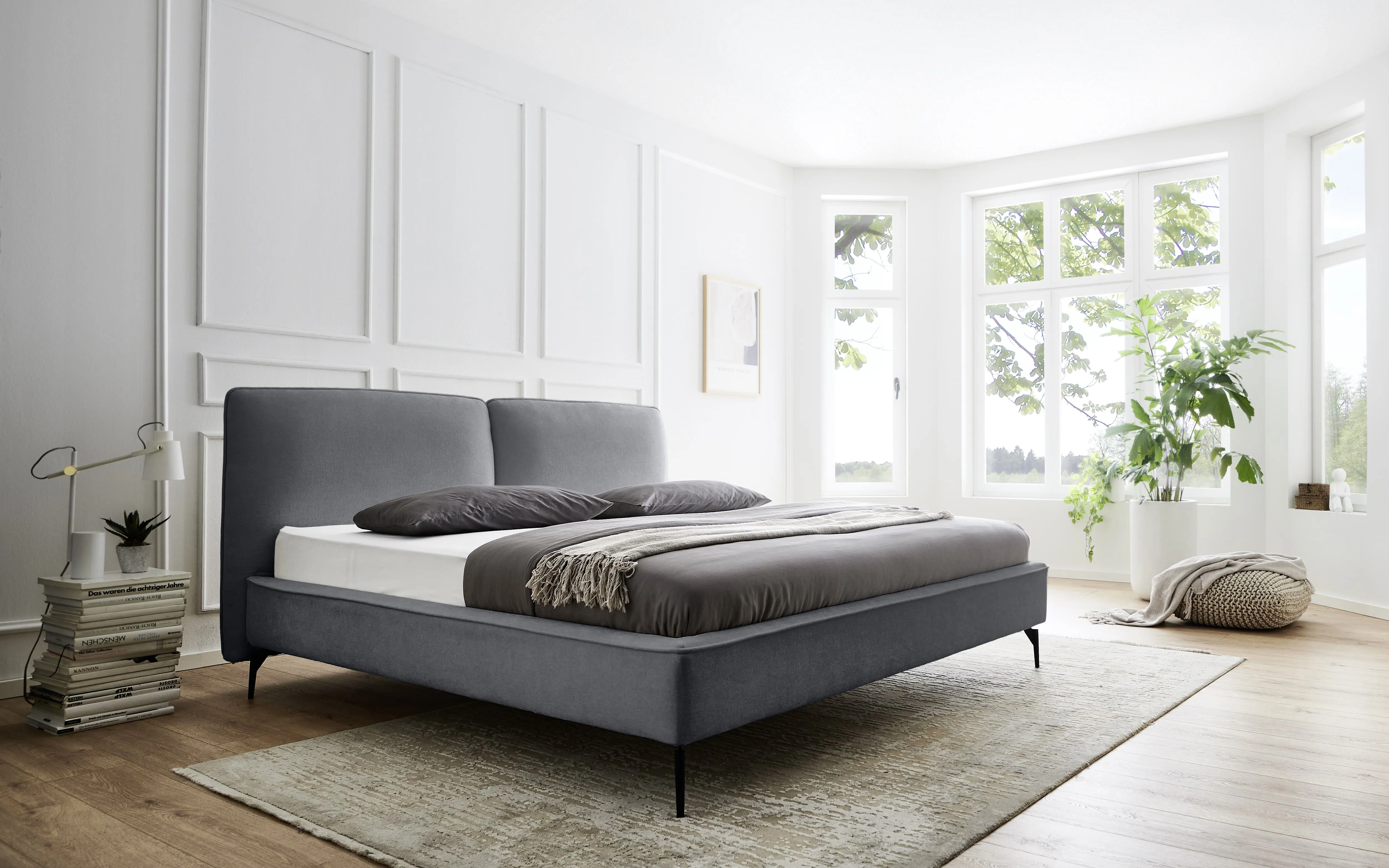 Lova 160/180/200 cm INFINA F1, pilka