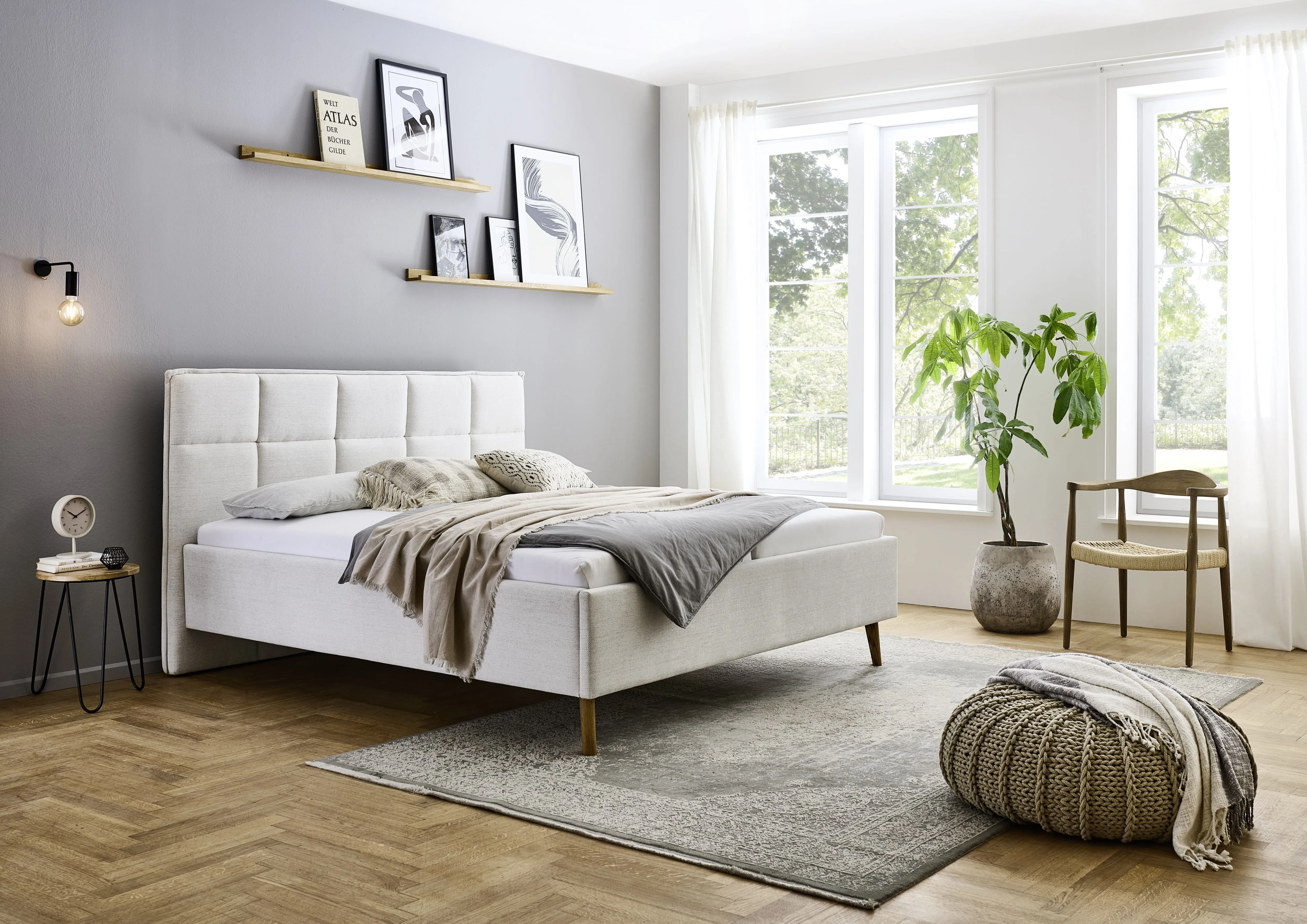 Lova 160/180 cm PAULA su pat. dėže, beige