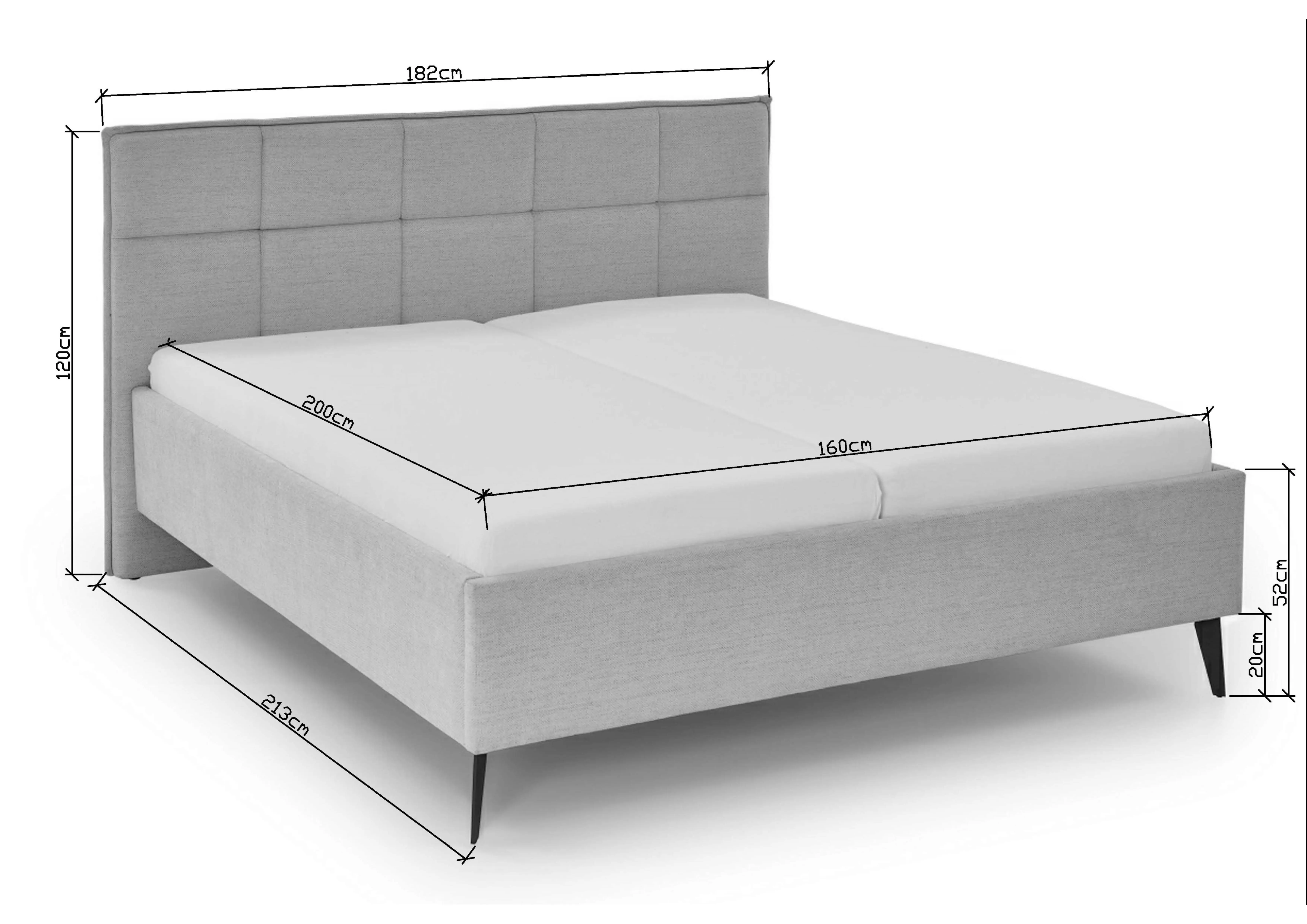 Lova 160/180 cm PAULA su pat. dėže, beige