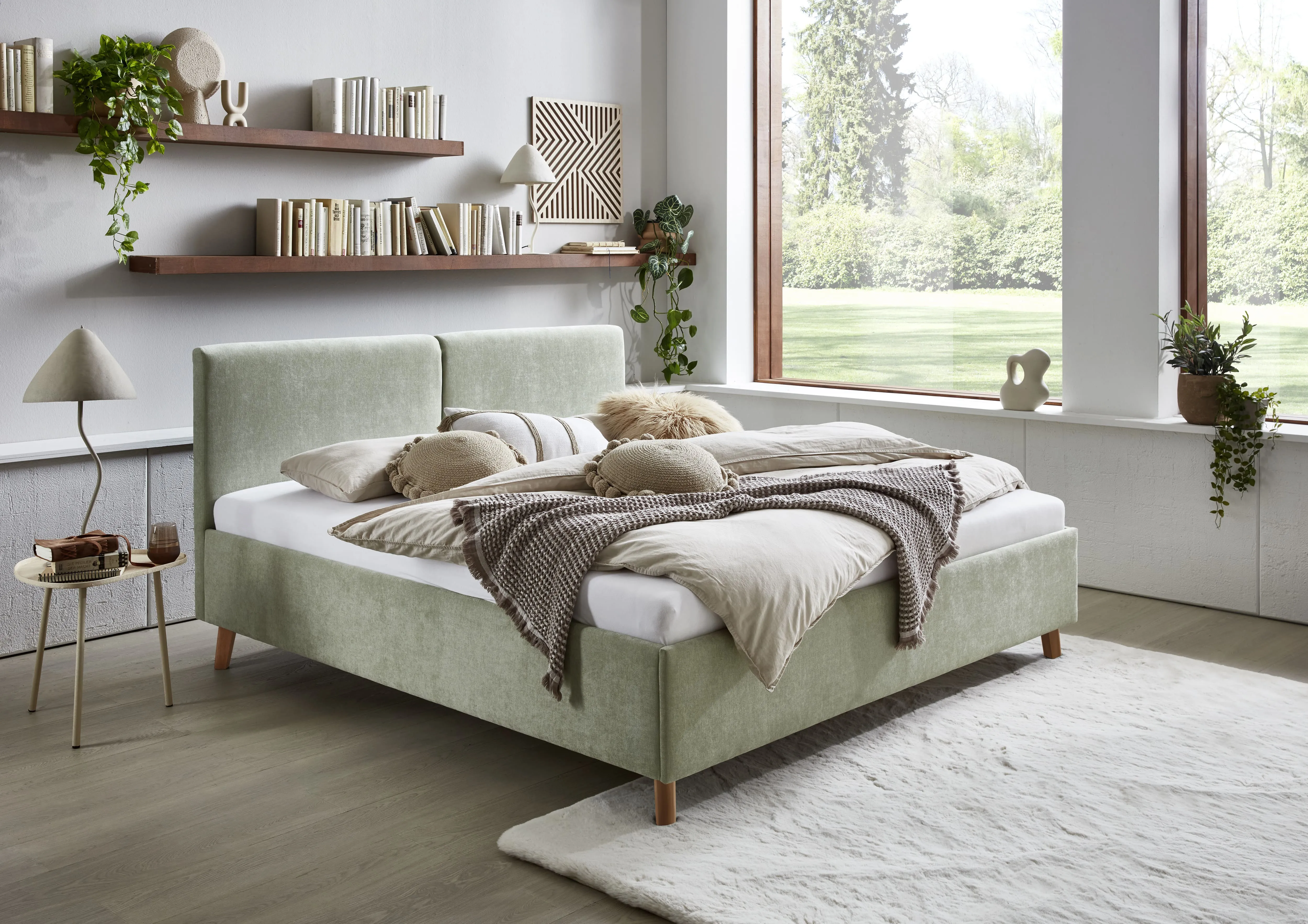 Lova 140/160/180 cm PIANA, šviesiai žalia