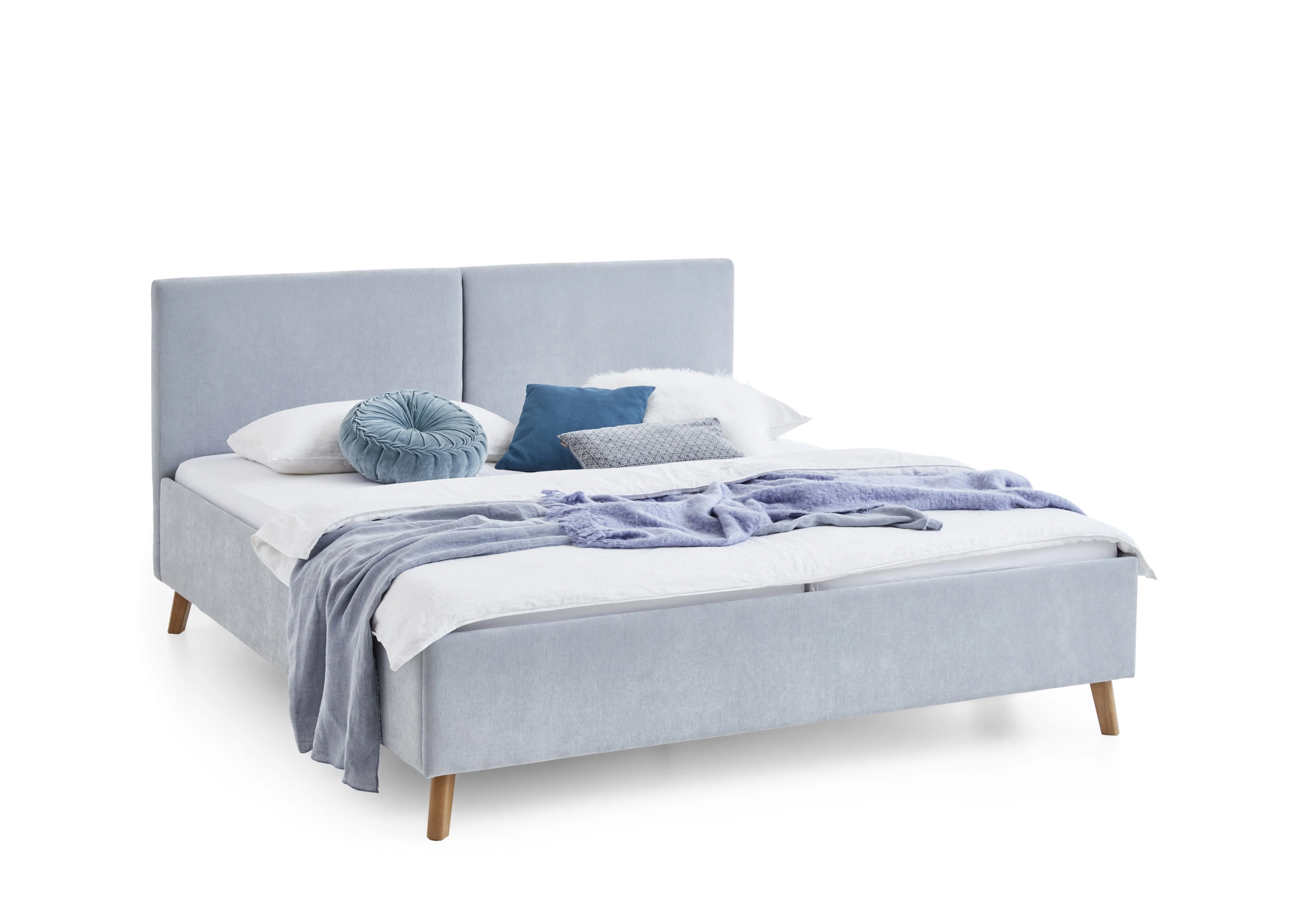 Lova 140/160/180 cm PIANA, šviesiai mėlyna