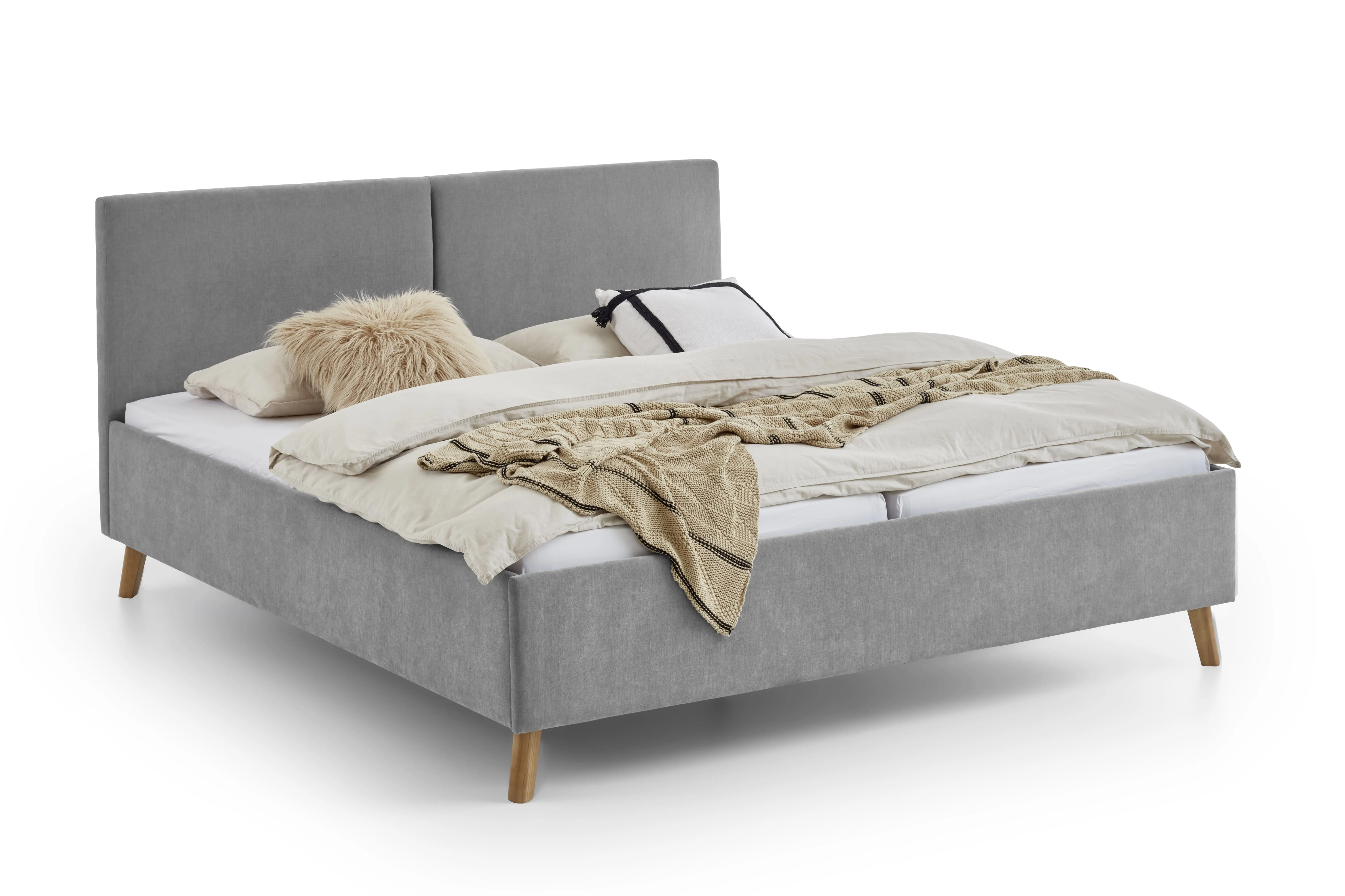 Lova 140/160/180 cm PIANA, pilka