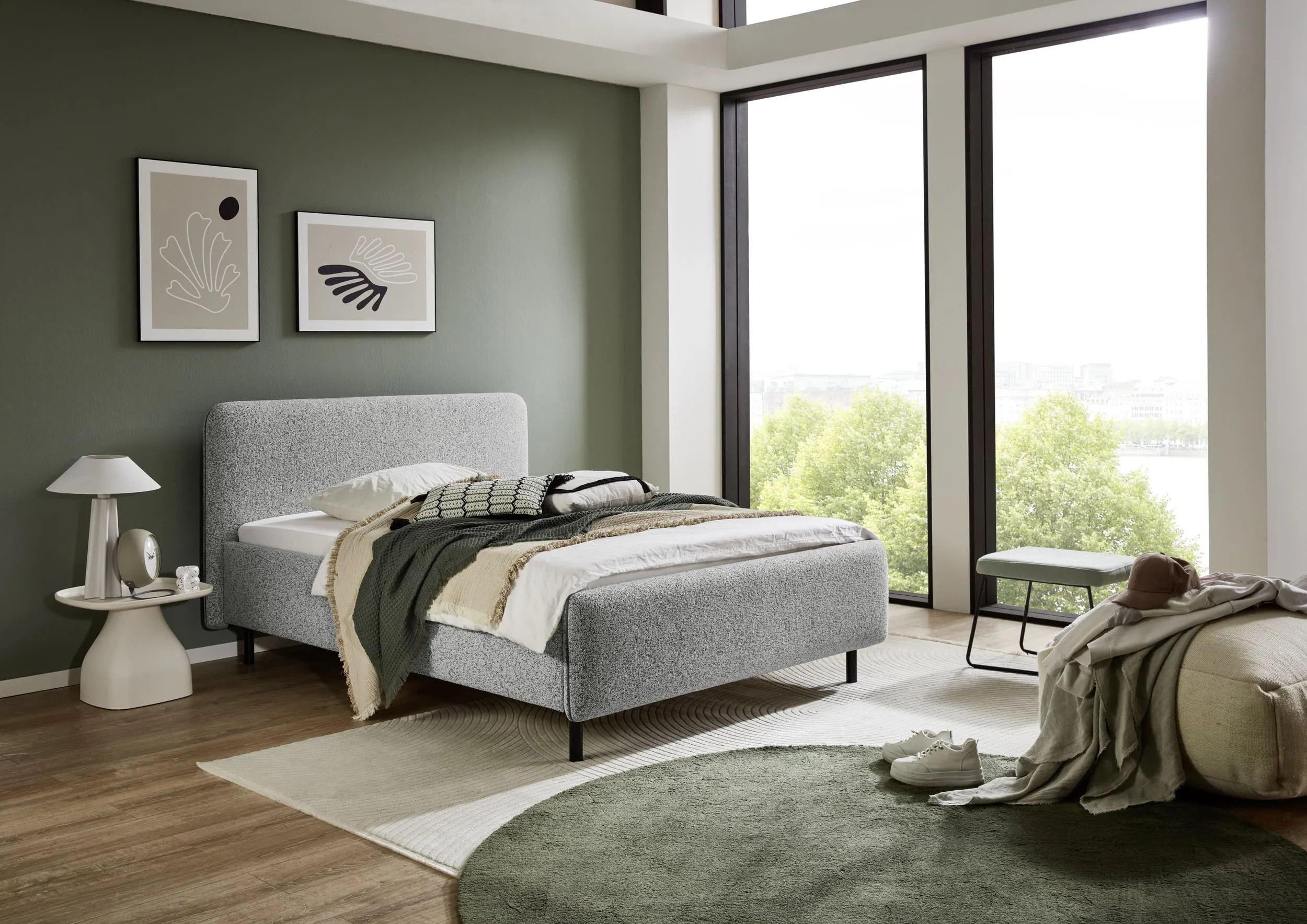 Lova 140/160/180 cm PRIMA, pilka