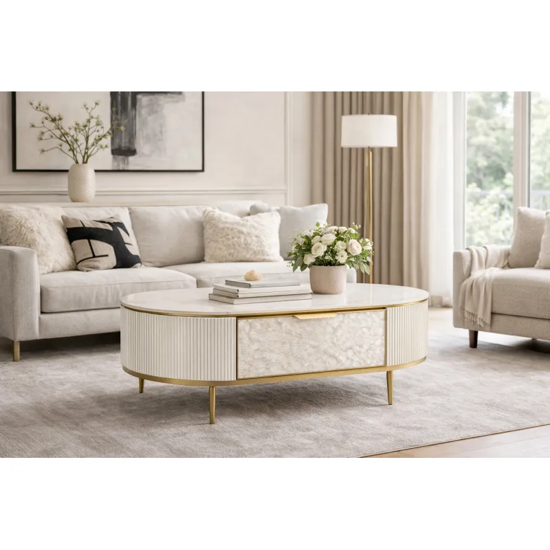 Žurnalinis staliukas STILI, baltas, 122x71x45 cm