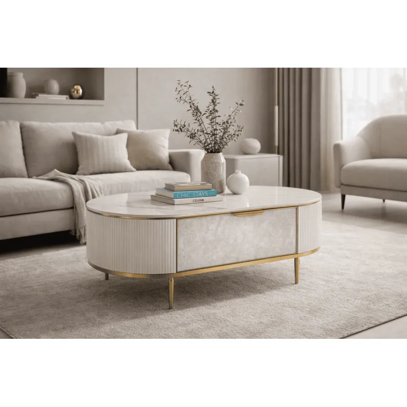 Žurnalinis staliukas STILI, baltas, 122x71x45 cm