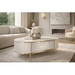 Žurnalinis staliukas STILI, baltas, 122x71x45 cm