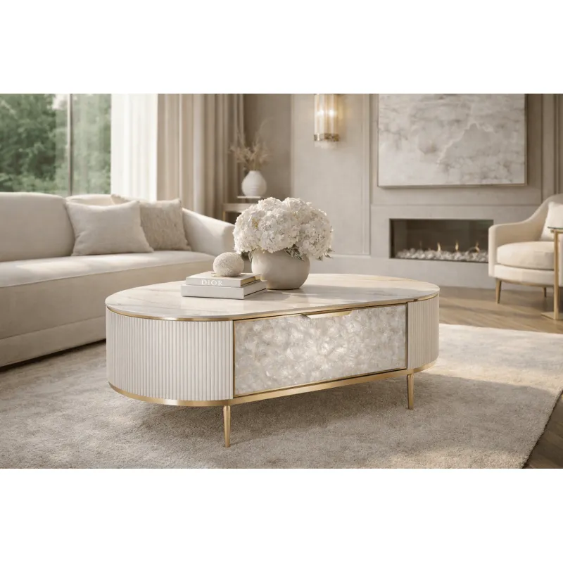 Žurnalinis staliukas STILI, baltas, 122x71x45 cm