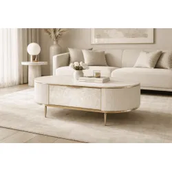 Žurnalinis staliukas STILI, baltas, 122x71x45 cm