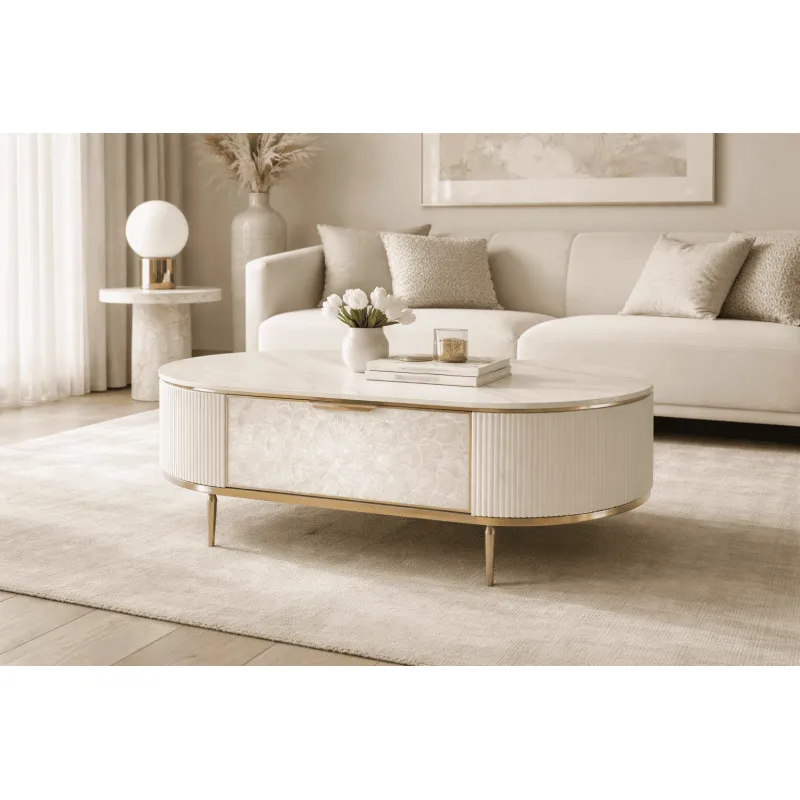 Žurnalinis staliukas STILI, baltas, 122x71x45 cm