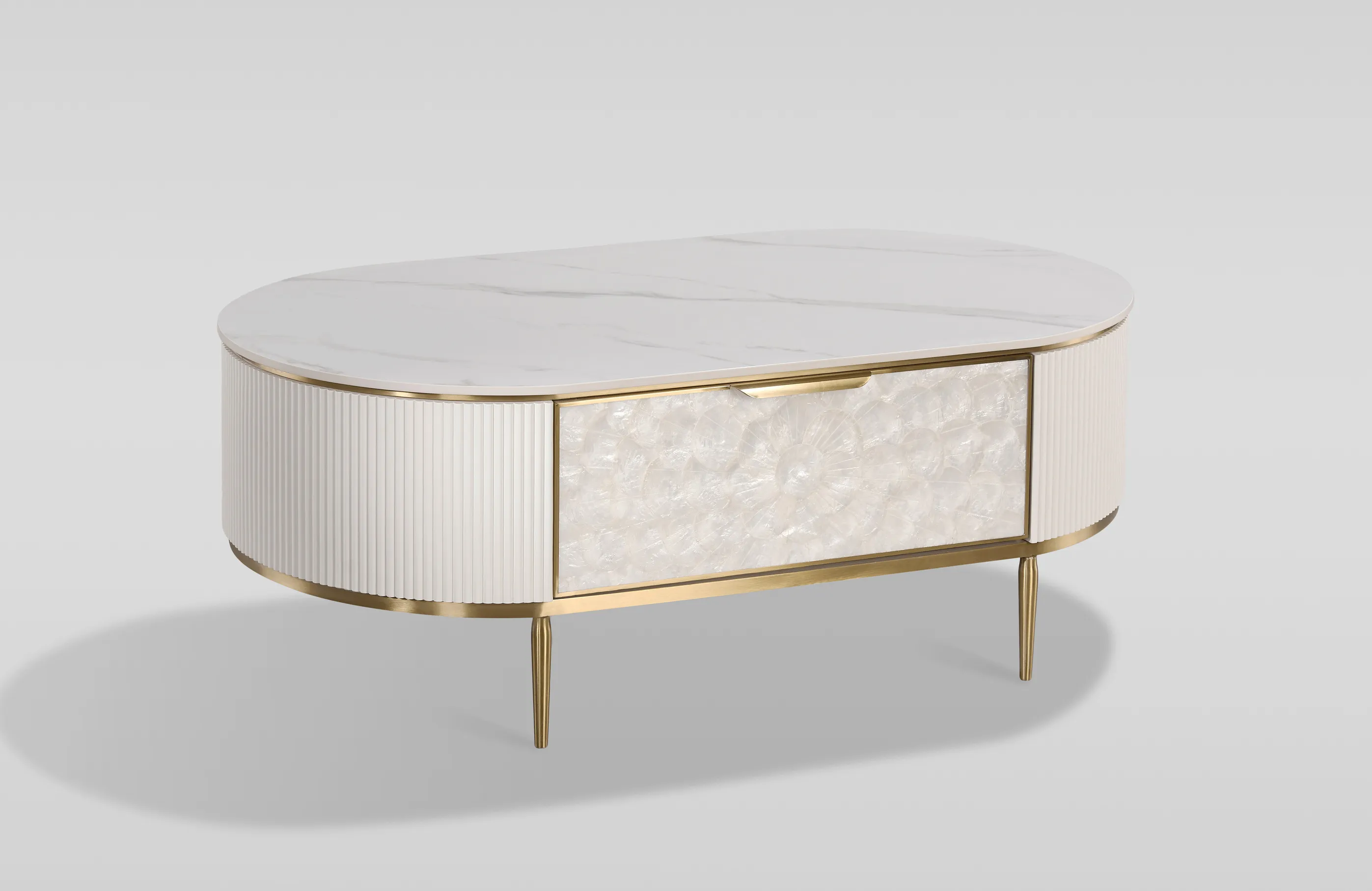 Žurnalinis staliukas STILI, baltas, 122x71x45 cm