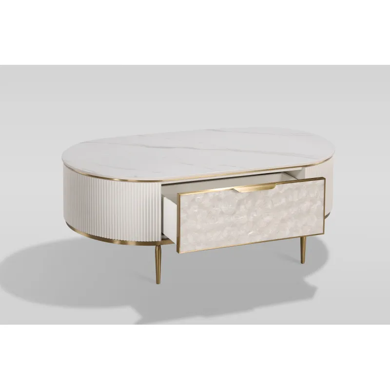 Žurnalinis staliukas STILI, baltas, 122x71x45 cm