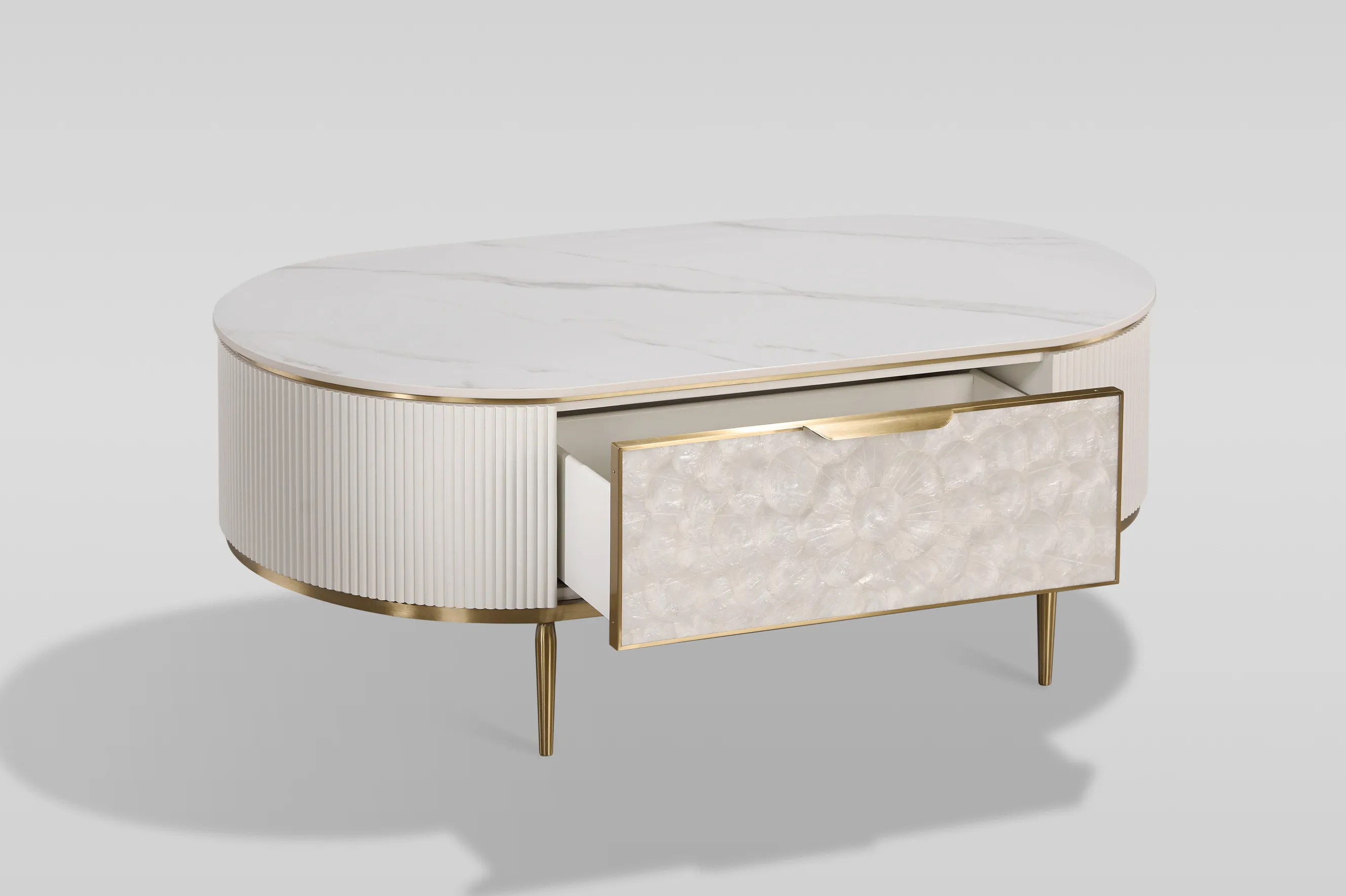 Žurnalinis staliukas STILI, baltas, 122x71x45 cm