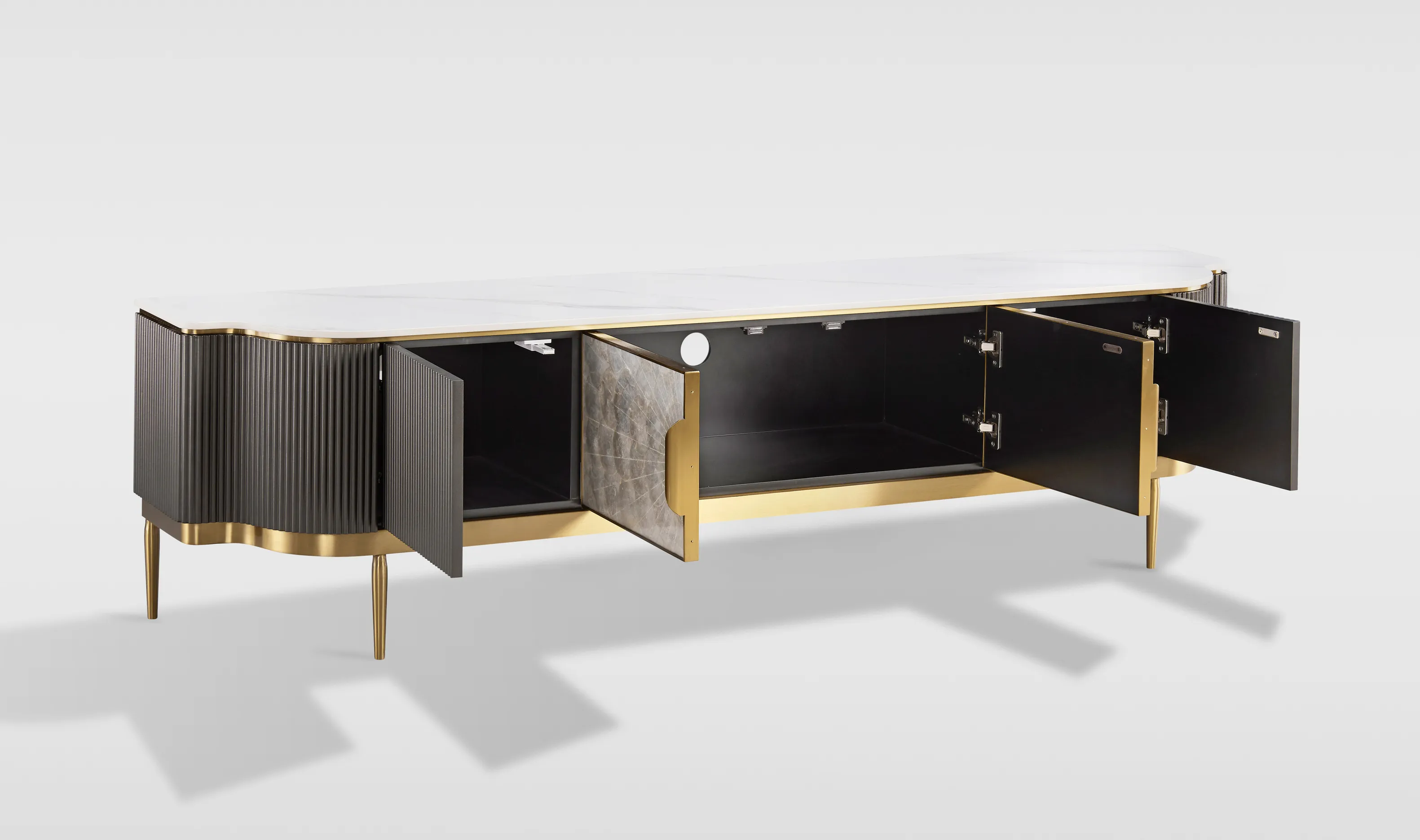 TV spintelė STILI, grafito, 200x40x52 cm