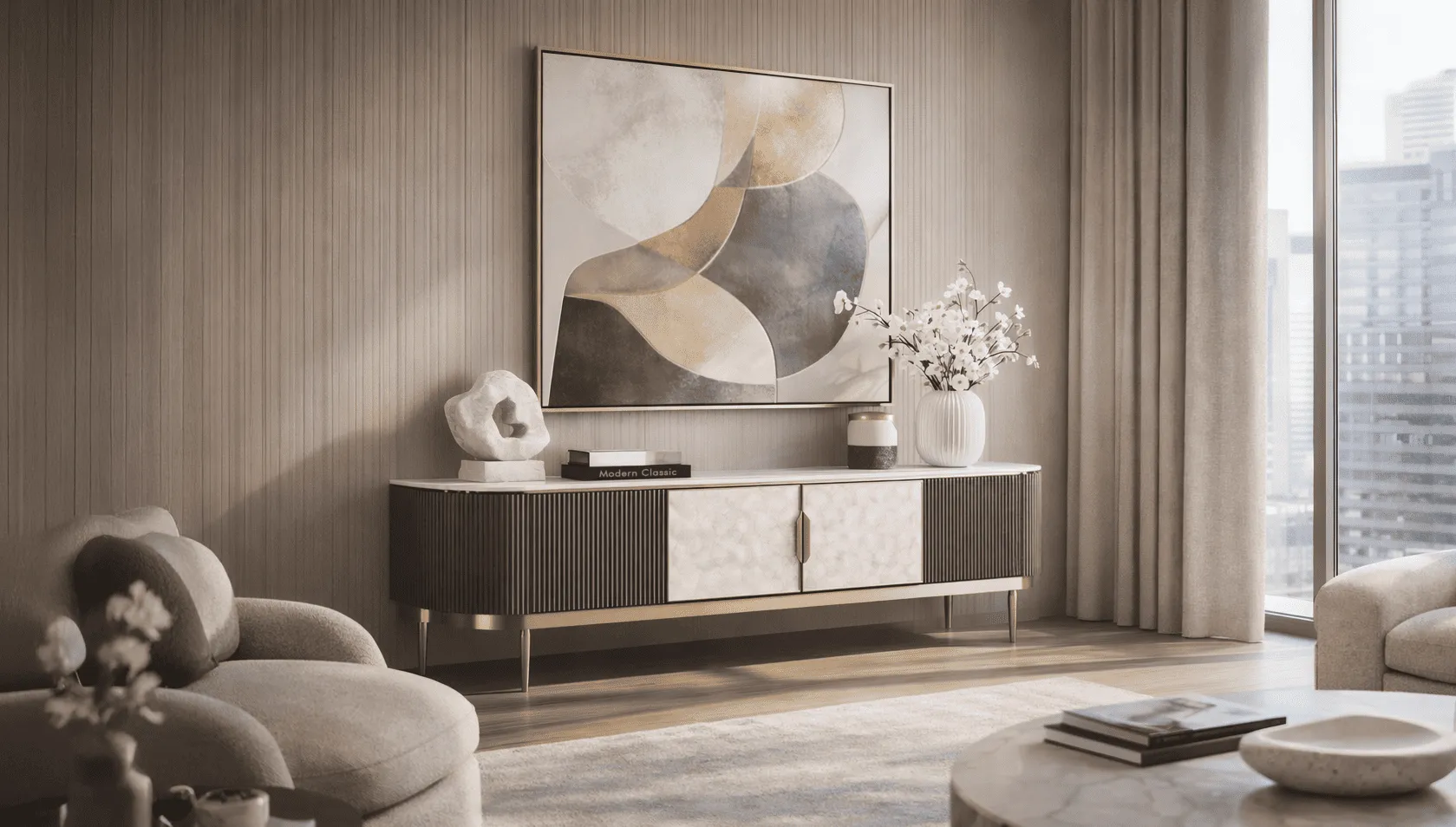 TV spintelė STILI, grafito, 200x40x52 cm