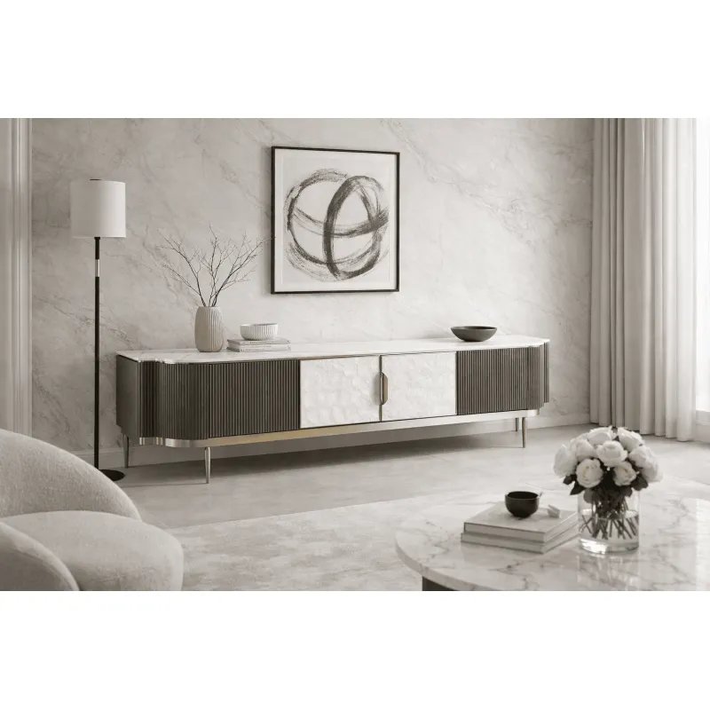 TV spintelė STILI, grafito, 200x40x52 cm