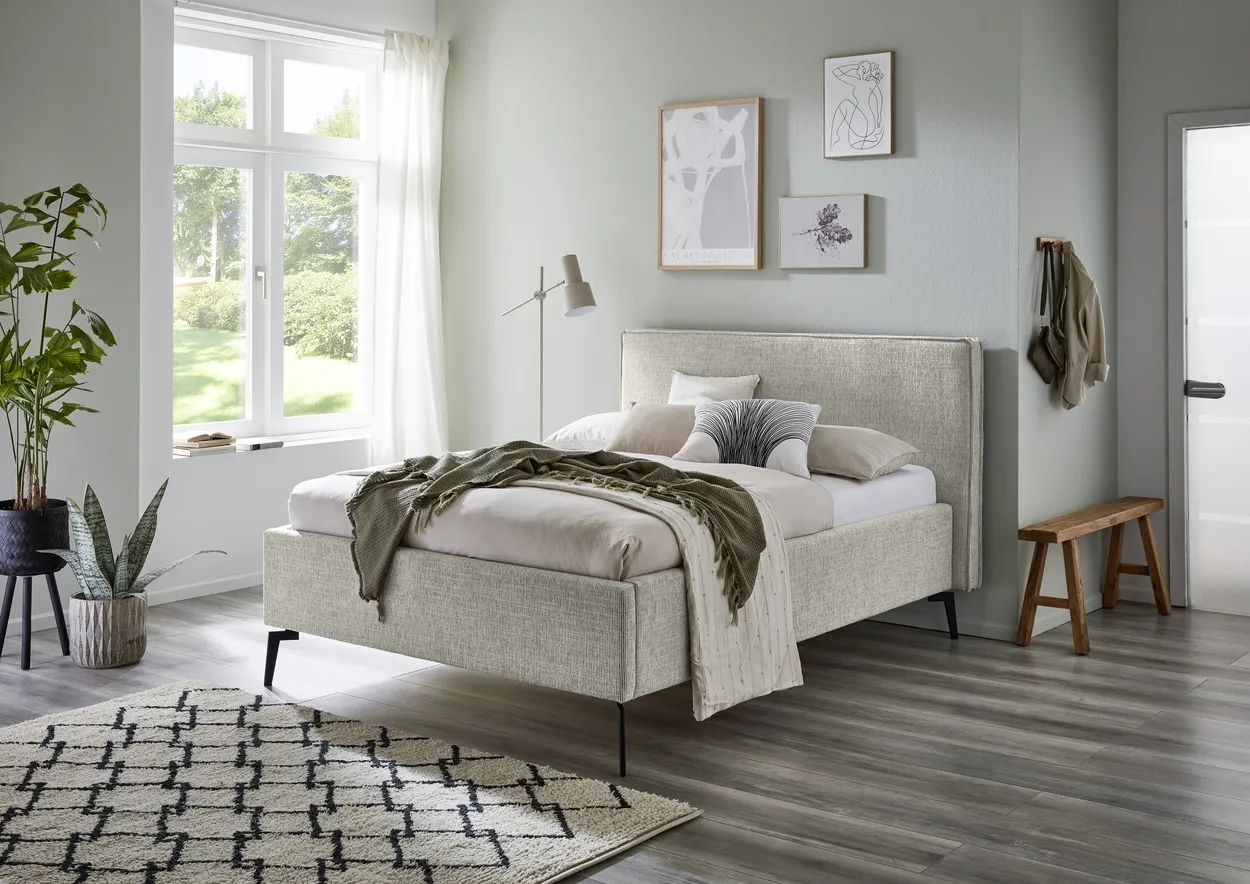 Lova 140/160/180 cm RIVO, pilkšva