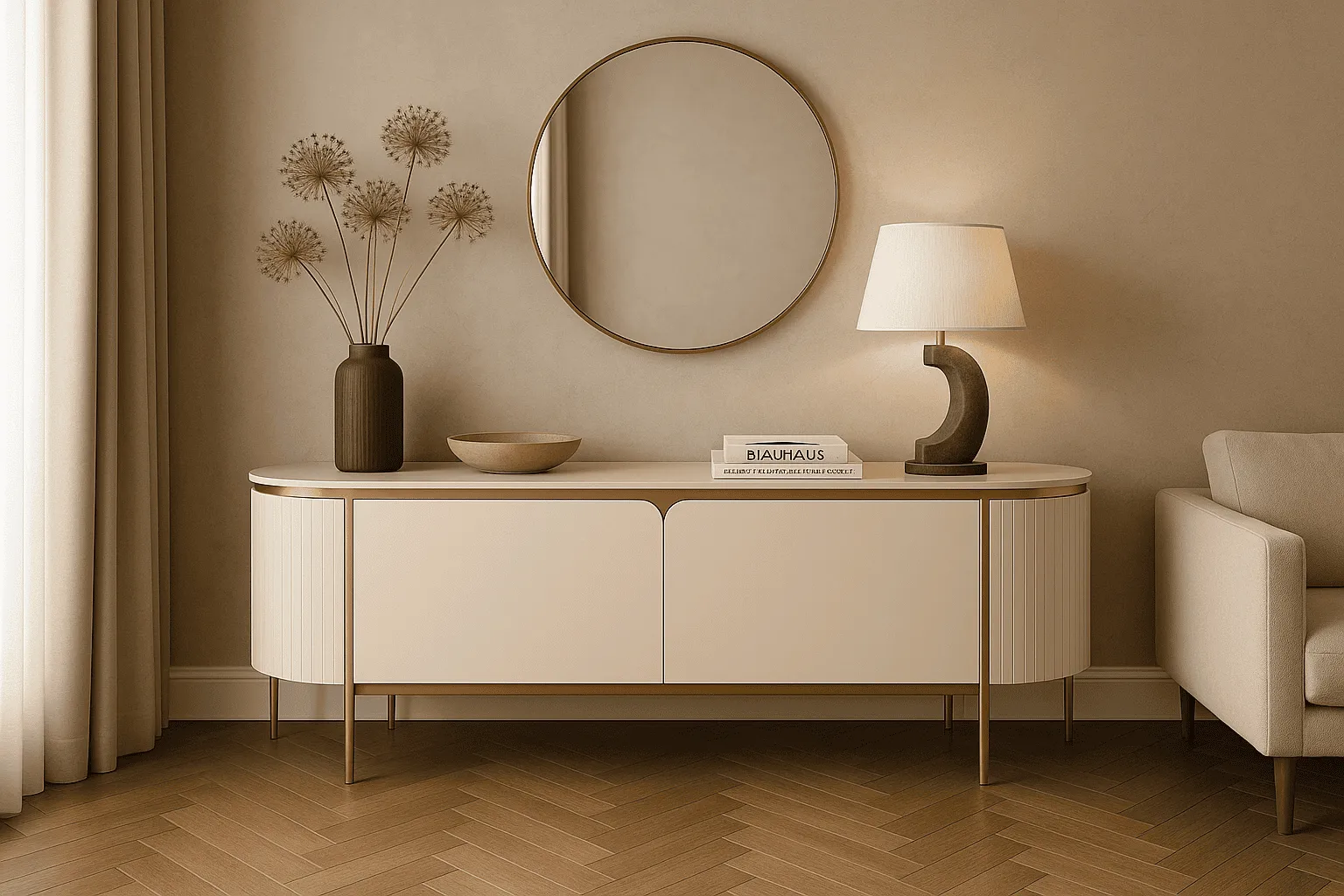 TV spintelė STILI, ecru, 200x40x60 cm