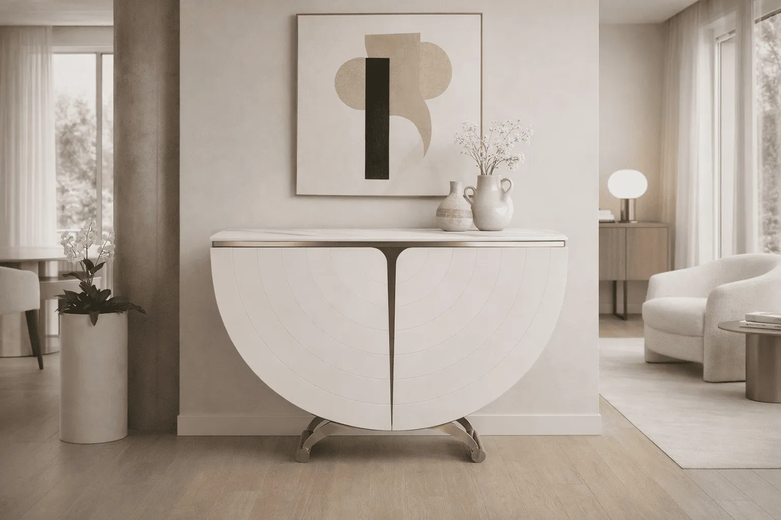 Spintelė STILI, off-white, 140x35x86 cm