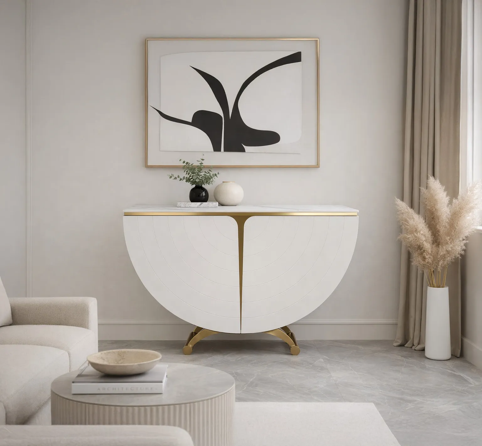 Spintelė STILI, off-white, 140x35x86 cm