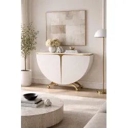 Spintelė STILI, off-white, 140x35x86 cm