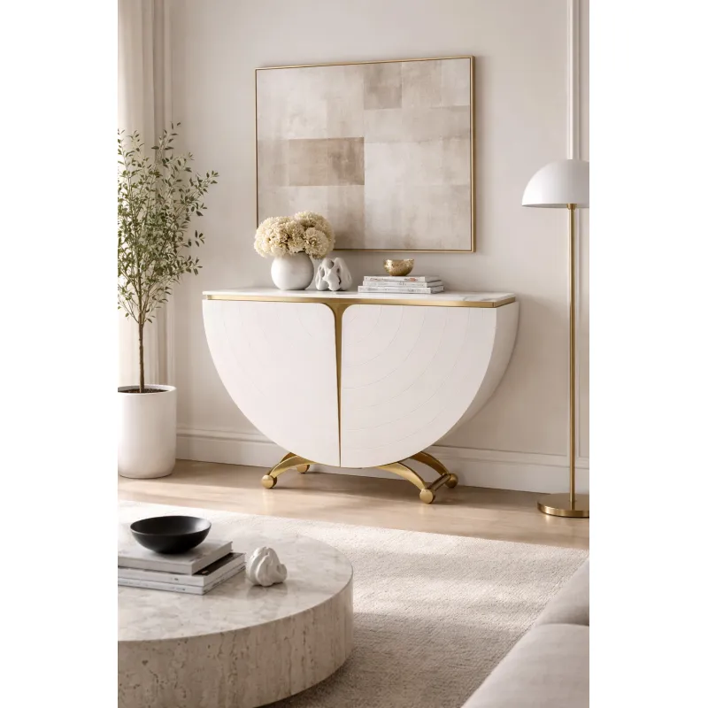 Spintelė STILI, off-white, 140x35x86 cm