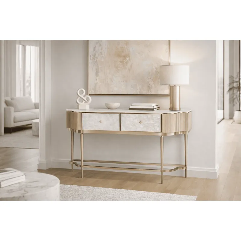 Konsolė STILI, aukso, 140x35x86 cm