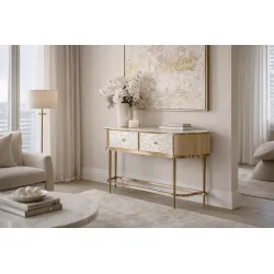 Konsolė STILI, aukso, 140x35x86 cm
