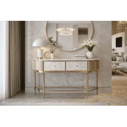 Konsolė STILI, aukso, 140x35x86 cm