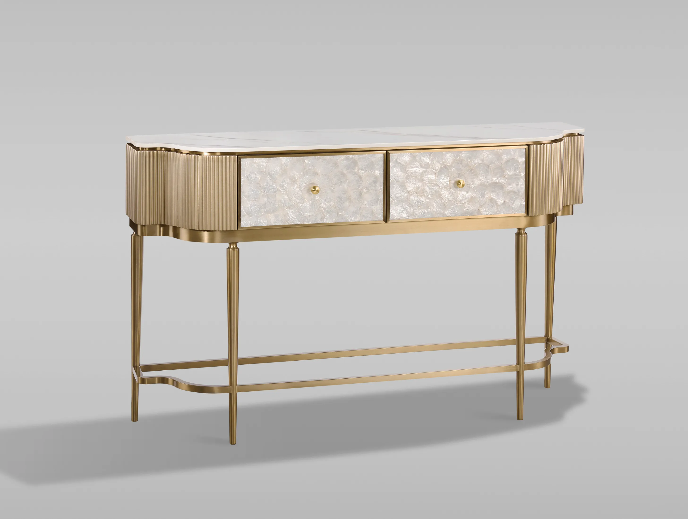 Konsolė STILI, aukso, 140x35x86 cm