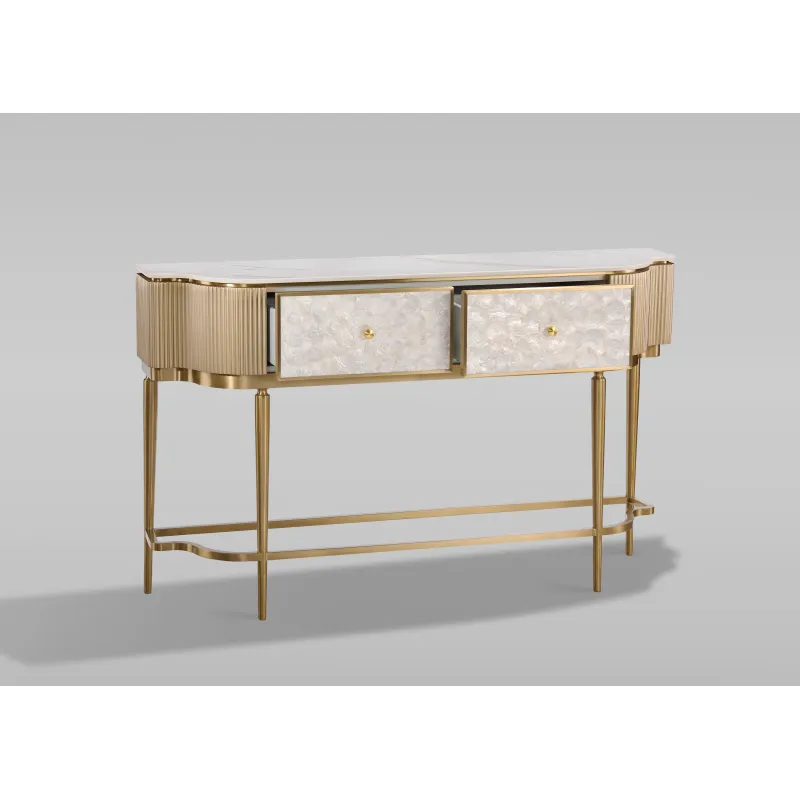 Konsolė STILI, aukso, 140x35x86 cm