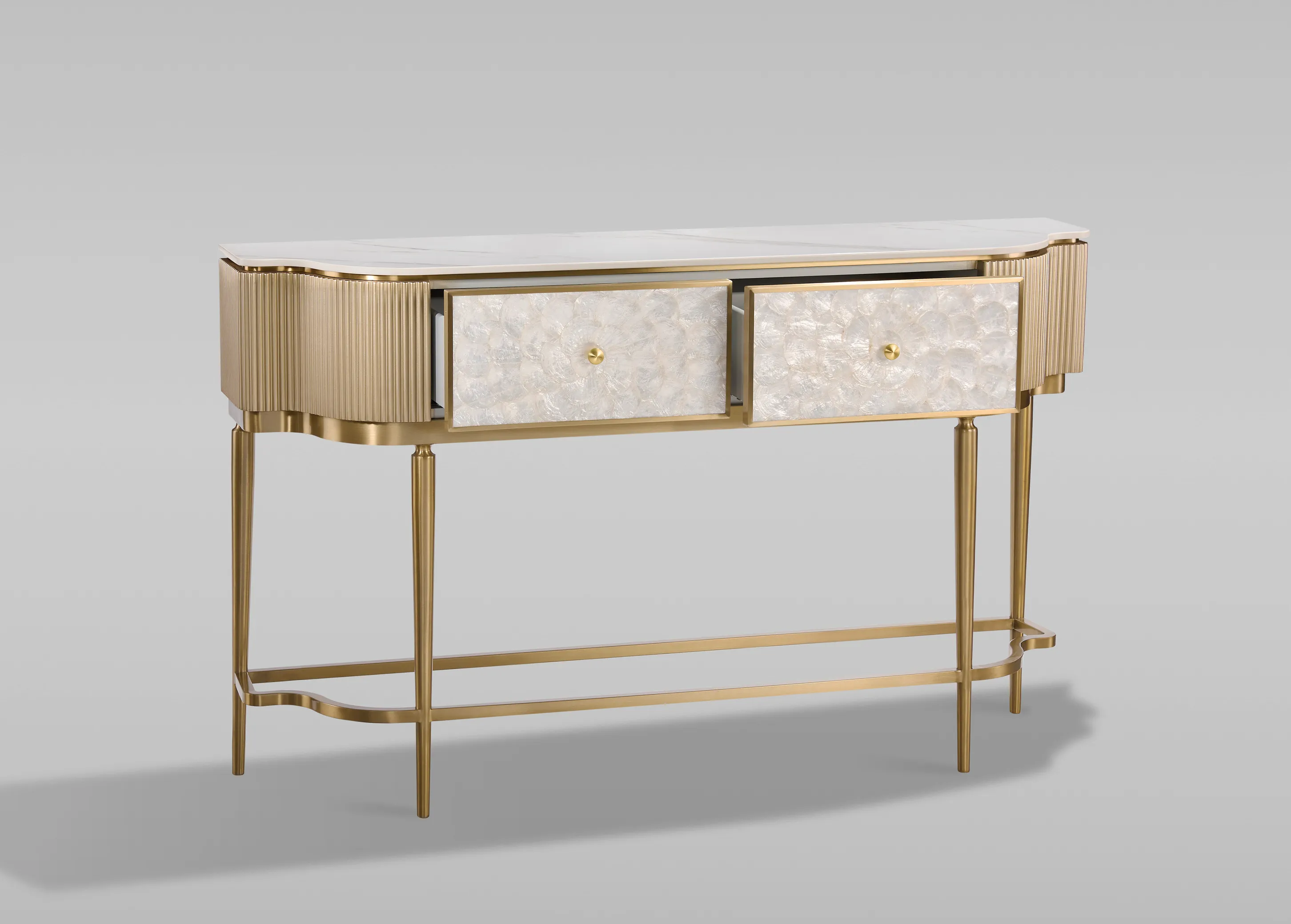 Konsolė STILI, aukso, 140x35x86 cm