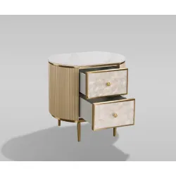 Naktinis staliukas STILI, aukso, 55x40x55 cm