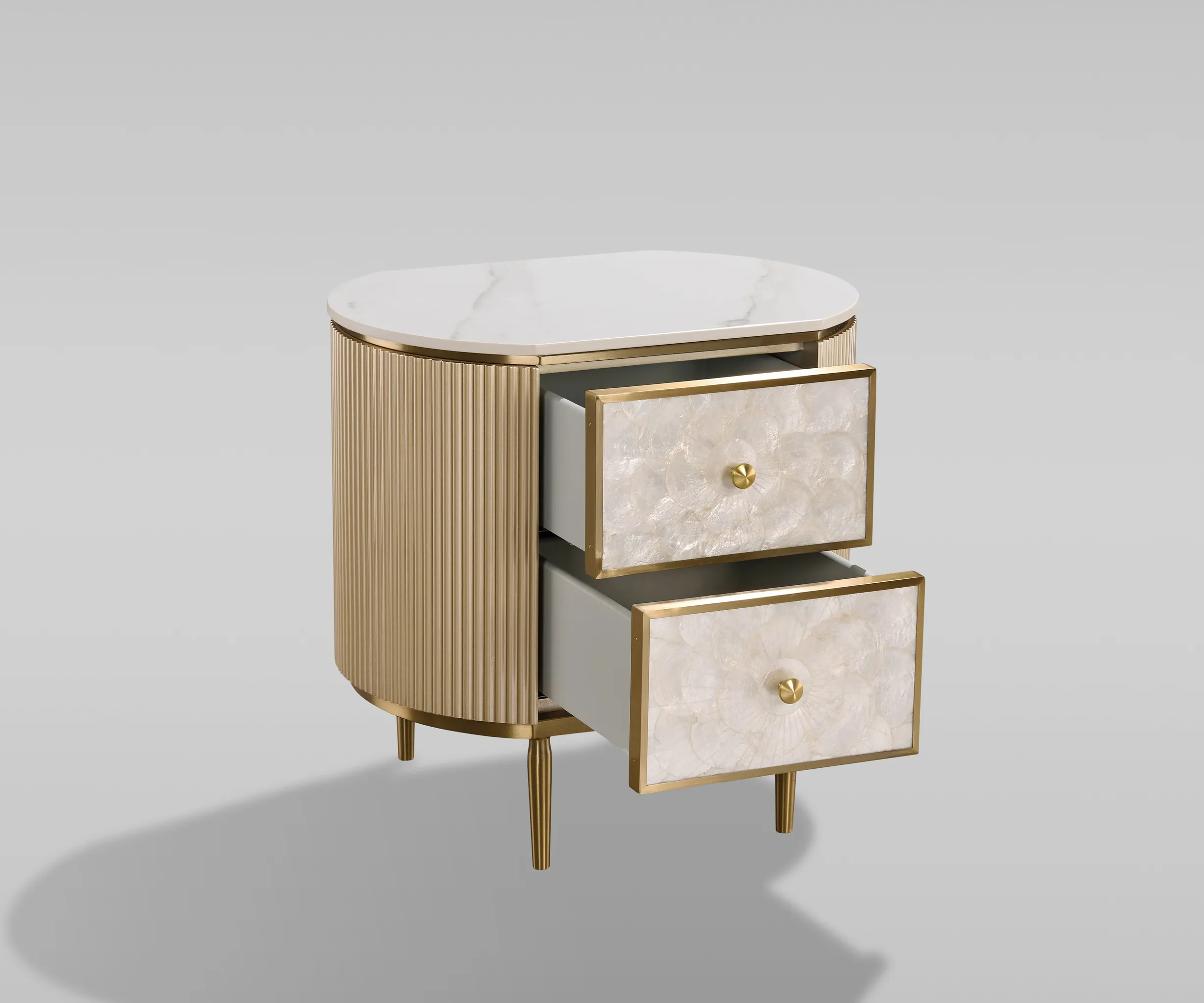 Naktinis staliukas STILI, aukso, 55x40x55 cm