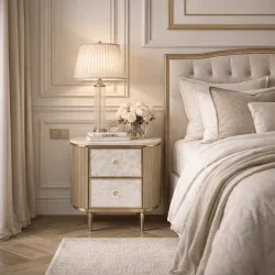 Naktinis staliukas STILI, aukso, 55x40x55 cm