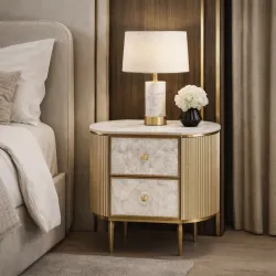 Naktinis staliukas STILI, aukso, 55x40x55 cm