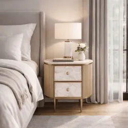 Naktinis staliukas STILI, aukso, 55x40x55 cm