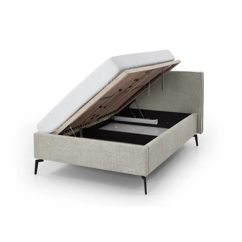 Lova 140/160/180 cm RIVO su patalynės dėže, pilkšva