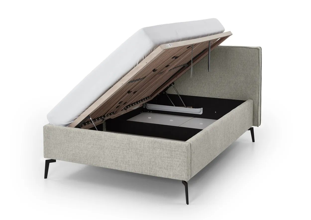 Lova 140/160/180 cm RIVO su patalynės dėže, pilkšva