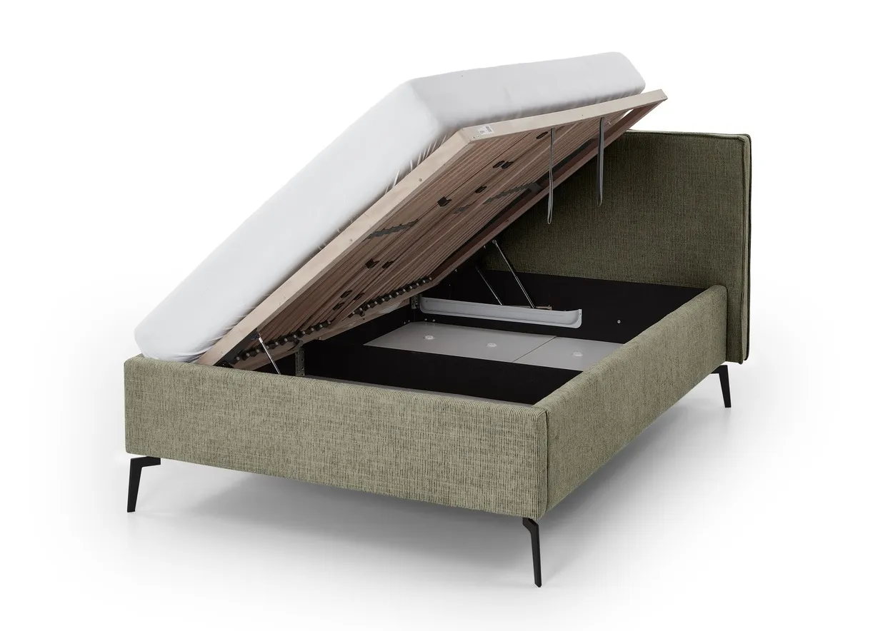 Lova 140/160/180 cm RIVO su patalynės dėže, alyvuogių