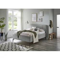 Lova 140/160/180 cm RIVO su patalynės dėže, pilka