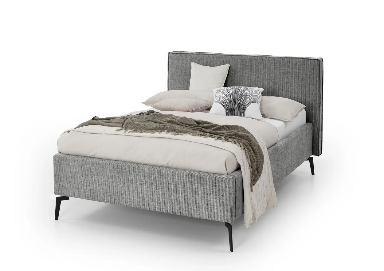 Lova 140/160/180 cm RIVO su patalynės dėže, pilka